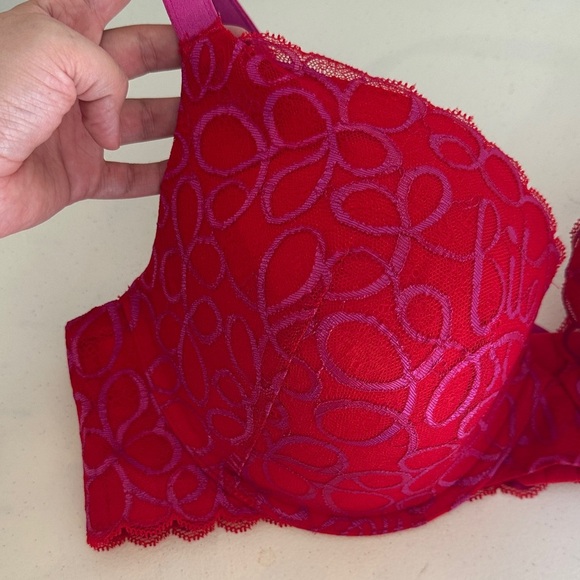 Savage X Fenty Vibrant Red Lace Bra - Picture 3 of 5